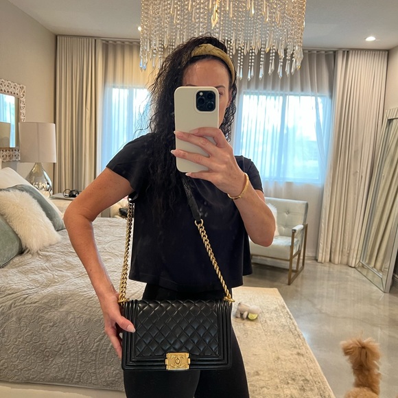 SOLD ‼️ 
Chanel med boy bag black with gold hardware pristine condition - Picture 6 of 6